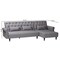 Baxton Studio Chesterfield Retro-Modern Slate Grey Fabric Upholstered Convertible Sofa Bed 245-13751-ZORO - alternate 6